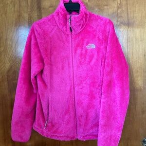 Pink Fuzzy North Face Jacket
